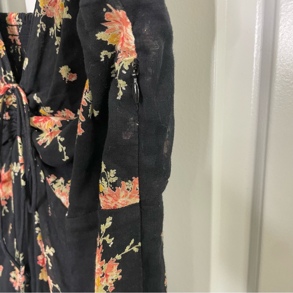 Free People Sea Glass Floral Cottagecore Prairie Bohemian Floral Midi Dress - Picture 9 of 13
